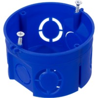 Установочная коробка СП D68х42 мм, саморезы, без стыковочных узлов, синяя, IP20, TDM