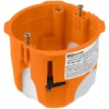 Установочная коробка СП D73х65 мм, 2-х компон., саморезы, пл. лапки, IP30, оранж., инд. штрихкод TDM