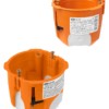Установочная коробка СП D73х65 мм, 2-х компон., саморезы, пл. лапки, IP30, оранж., инд. штрихкод TDM