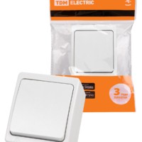 Выключатель 1-кл. открытой установки IP54 10А белый “Вуокса” TDM