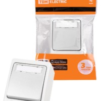 Кнопка звонковая с полем для надписи IP54 6A белая “Вуокса” TDM