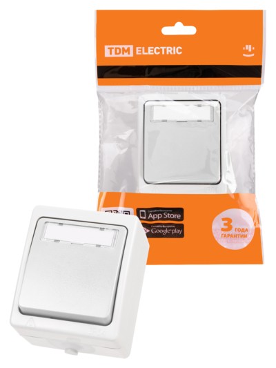 Кнопка звонковая с полем для надписи IP54 6A белая “Вуокса” TDM