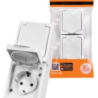 Розетка двойная 2П+З (вертикальная) открытой установки IP54 16А белая “Вуокса” TDM