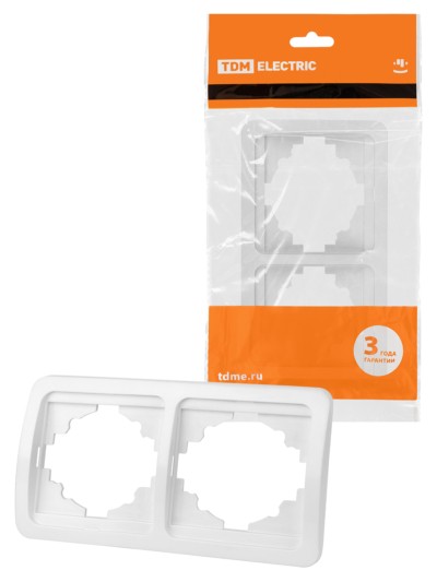 Рамка 2-ая горизонтальная белая “Валдай” TDM