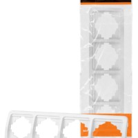 Рамка 4-ая горизонтальная белая “Валдай” TDM