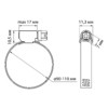 Хомут червячный, d 90-110 мм, оцинк  (упак. 100 шт) TDM
