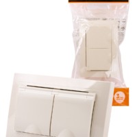 Розетка двойная 2П+З с защ. шт. и крышкой 16А 250В IP44 сл. кость “Таймыр” TDM