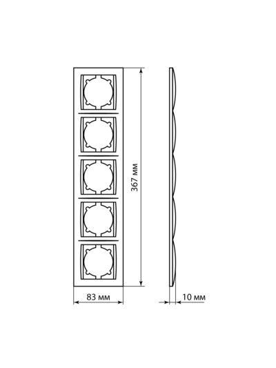 Рамка 5-ти постовая горизонтальная старинная бронза "Лама" TDM — изображение 6