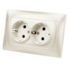 Розетка двойная 2П+З 16А 250В перламутр "Лама" TDM