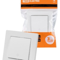 Выключатель на 2 направления 1 кл. 10А белый “Сенеж” TDM