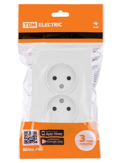 Розетка двойная 2П 10А 250В белая "Сенеж" TDM — изображение 5