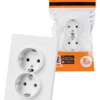 Розетка двойная 2П+З 16А 250В белая “Сенеж” TDM