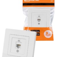 Розетка компьютерная RJ45 белая “Сенеж” TDM