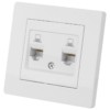 Розетка компьютерная двойная RJ45 белая "Сенеж" TDM