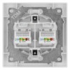 Розетка компьютерная двойная RJ45 белая "Сенеж" TDM