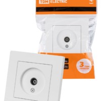 Розетка телевизионная простая (0-2400МГц, “мама”) белая “Сенеж” TDM