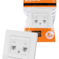 Розетка двойная телефонная RJ11 белая “Сенеж” TDM