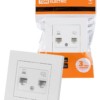 Розетка телефонная RJ11 + компьютерная RJ45 белая “Сенеж” TDM