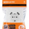 Розетка 2П+З 16А 250В + 2 USB порта 2,1А 5В белая "Сенеж" TDM