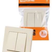 Выключатель 2-х кл. 10А сл. кость “Сенеж” TDM