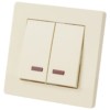 Выключатель 2 кл. с подсветкой 10А сл. кость "Сенеж" TDM
