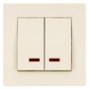 Выключатель 2 кл. с подсветкой 10А сл. кость "Сенеж" TDM