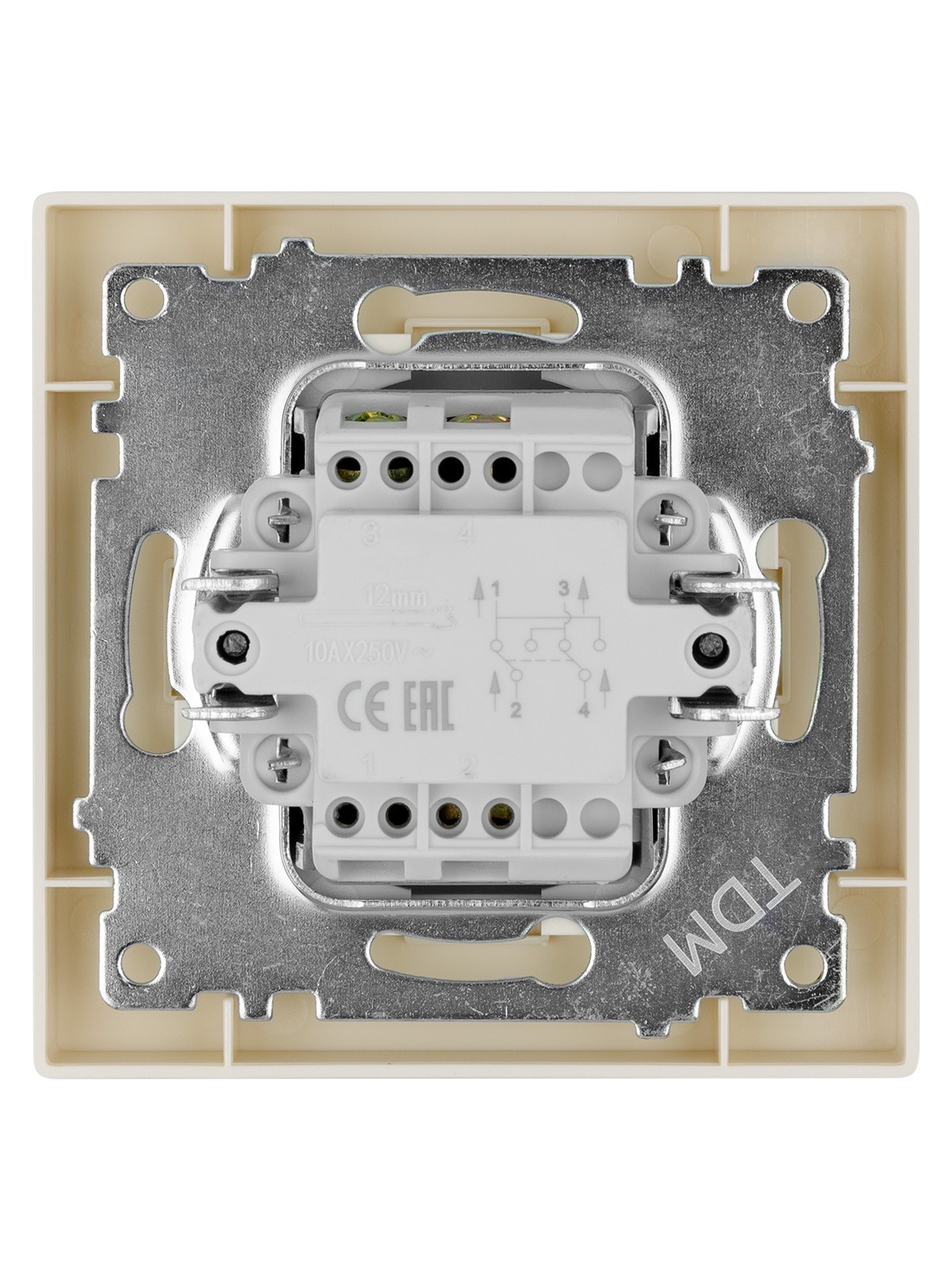Выключатель перекрестный 1 кл. 10А сл. кость "Сенеж" TDM — изображение 4