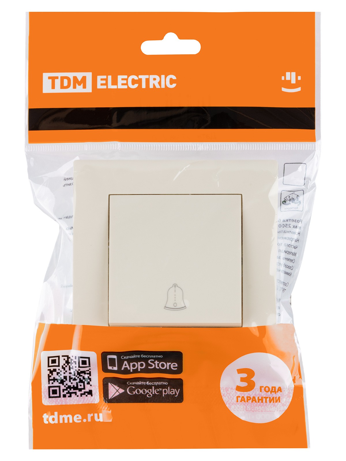 Кнопка звонка 6А сл. кость "Сенеж" TDM — изображение 5