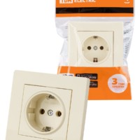 Розетка 2П+З 16А 250В сл. кость “Сенеж” TDM
