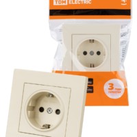 Розетка 2П+З 16А 250В с защ. шт. сл. кость “Сенеж” TDM