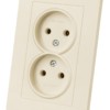 Розетка двойная 2П 10А 250В сл. кость "Сенеж" TDM