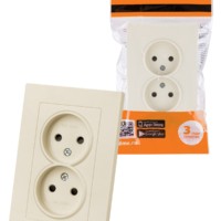 Розетка двойная 2П 10А 250В с защ. шт. сл. кость “Сенеж” TDM