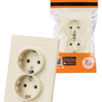 Розетка двойная 2П+З 16А 250В сл. кость “Сенеж” TDM