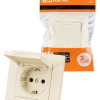 Розетка 2П+З 16А 250В IP44 с крышкой сл. кость “Сенеж” TDM