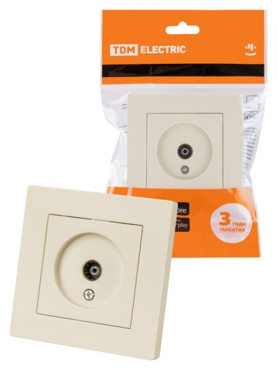 Розетка телевизионная простая (0-2400МГц, “мама”) сл. кость “Сенеж” TDM