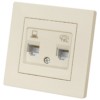 Розетка телефонная RJ11 + компьютерная RJ45 сл. кость "Сенеж" TDM