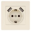 Розетка 2П+З 16А 250В + 2 USB порта 2,1А 5В сл. кость "Сенеж" TDM