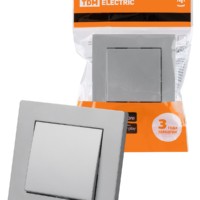 Выключатель 1 кл. 10А серебр. металлик “Сенеж” TDM