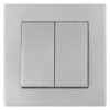 Выключатель 2-х кл. 10А серебр. металлик "Сенеж" TDM