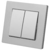 Выключатель 2-х кл. 10А серебр. металлик "Сенеж" TDM