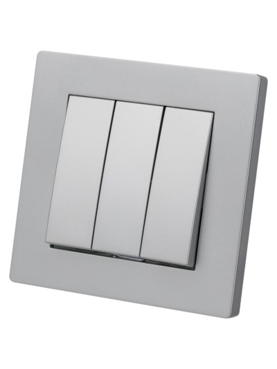Выключатель 3-х кл. 10А серебр. металлик "Сенеж" TDM — изображение 2