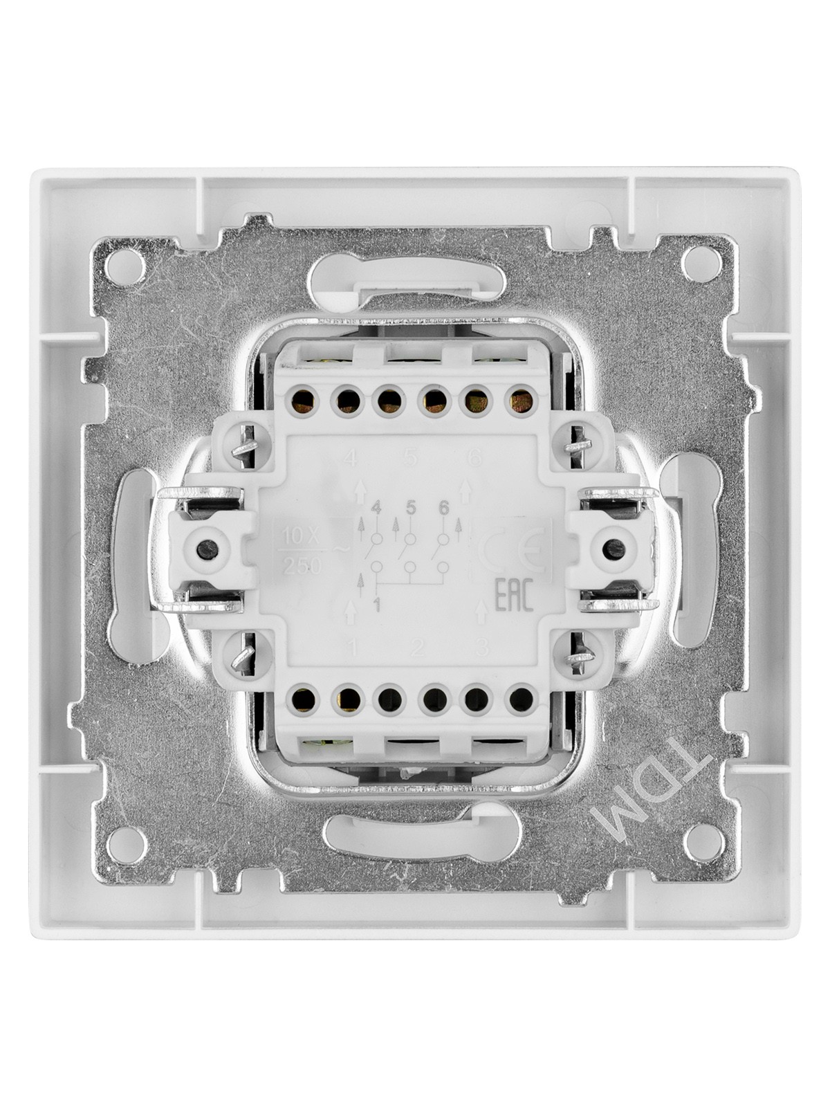 Выключатель 3-х кл. 10А серебр. металлик "Сенеж" TDM — изображение 4