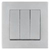 Выключатель 3-х кл. 10А серебр. металлик "Сенеж" TDM