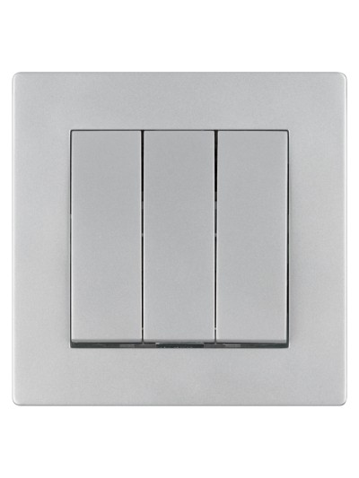 Выключатель 3-х кл. 10А серебр. металлик "Сенеж" TDM — изображение 3