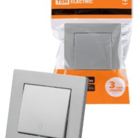 Выключатель на 2 направления 1 кл. 10А серебр. металлик “Сенеж” TDM