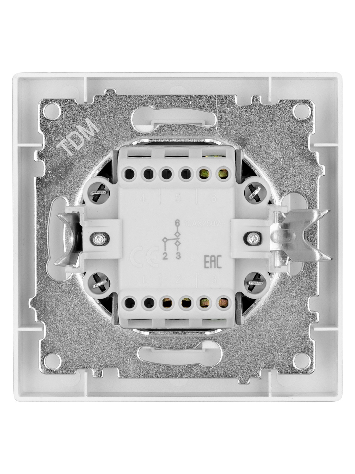 Выключатель на 2 направления 1 кл. 10А серебр. металлик "Сенеж" TDM — изображение 4