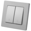 Выключатель на 2 направления 2 кл. 10А серебр. металлик "Сенеж" TDM