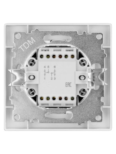 Выключатель на 2 направления 2 кл. 10А серебр. металлик "Сенеж" TDM — изображение 4