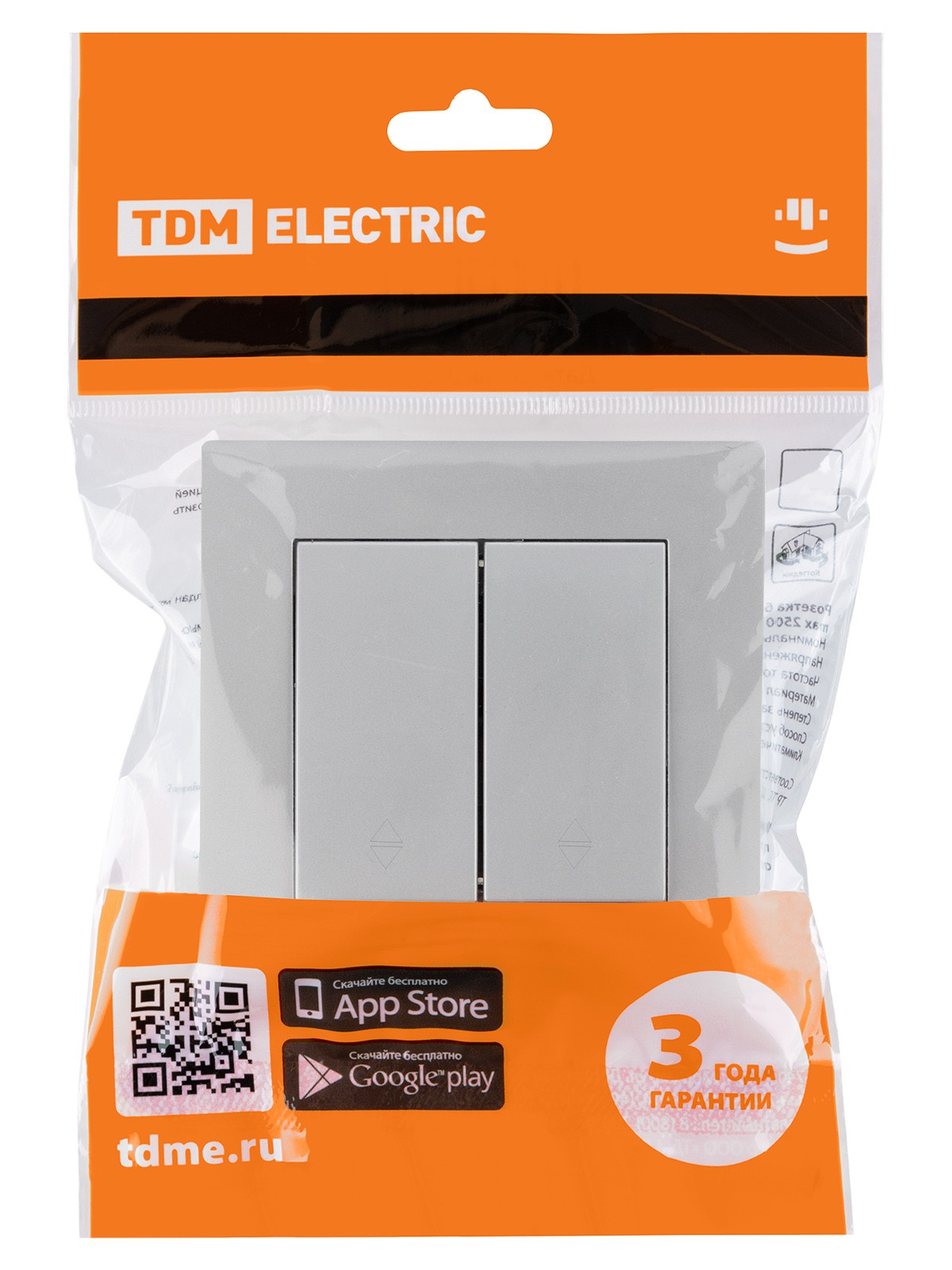 Выключатель на 2 направления 2 кл. 10А серебр. металлик "Сенеж" TDM — изображение 5