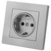 Розетка 2П+З 16А 250В серебр. металлик "Сенеж" TDM